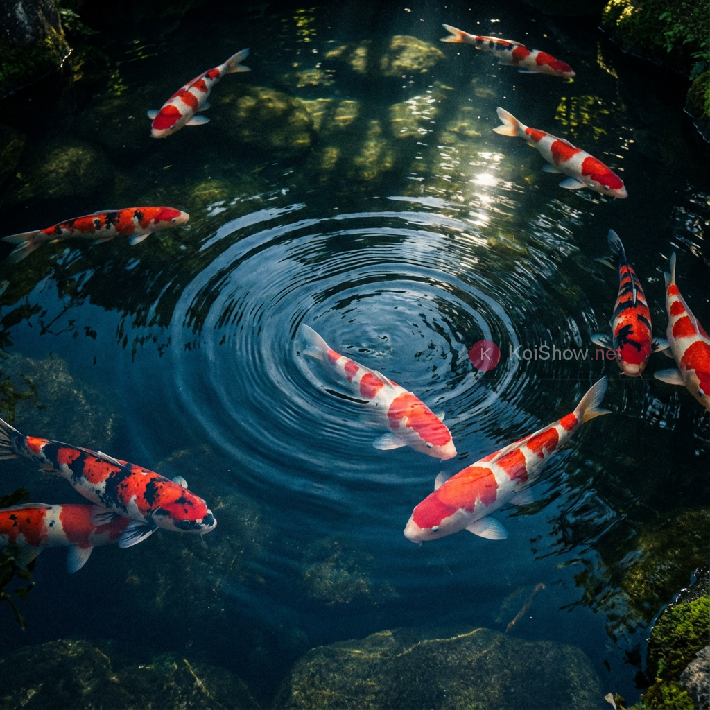 Koi Fish in Pond